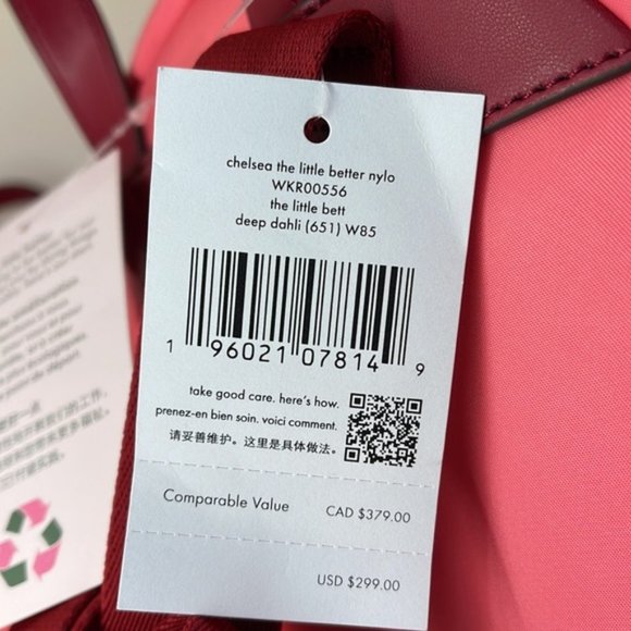 Kate Spade Chelsea Nylon Medium Backpack Deep Dahlia Pink - Picture 6 of 16